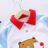 2-piece Bear Pattern Polo Shirt & Pants for Children Boy - PrettyKid