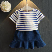 2-piece Striped Dress Set for Toddler Girl - PrettyKid