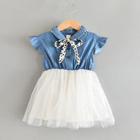 Ruffle Patchwork Tulle Dress for Toddler Girl Wholesale children's clothing - PrettyKid