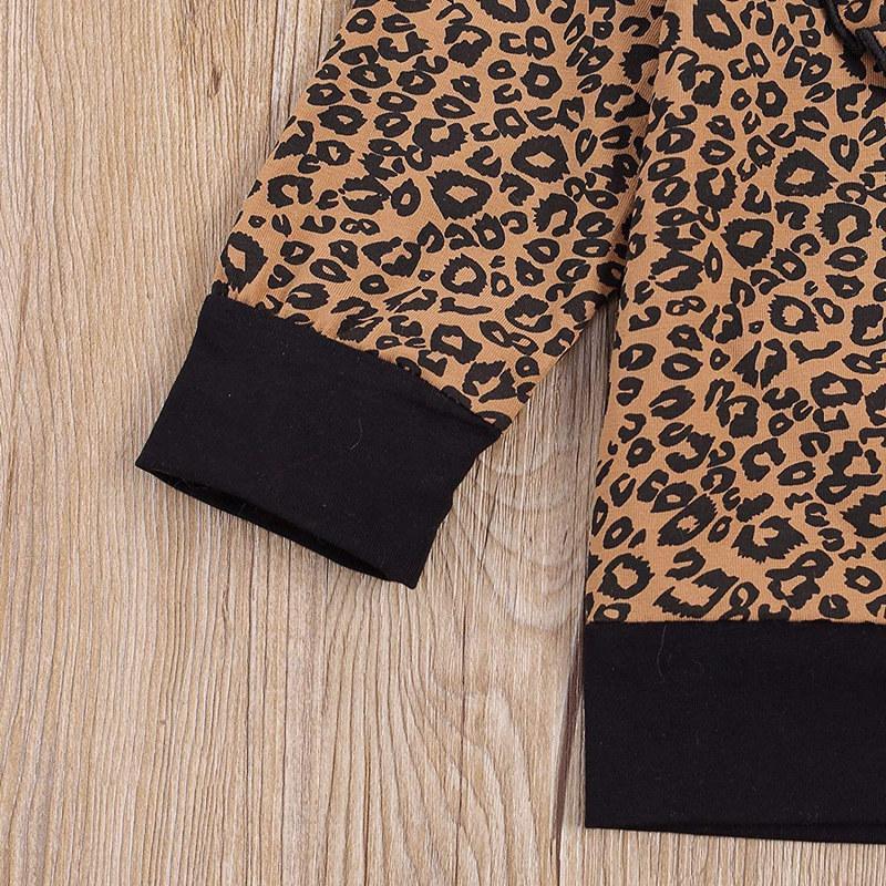 2-piece Ruffle Leopard Sweatshirts & Pants for Baby Girl - PrettyKid