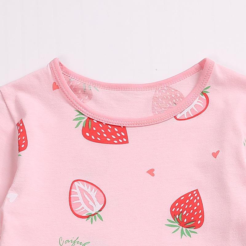 Strawberry Pattern Pajamas Dress for Girl - PrettyKid