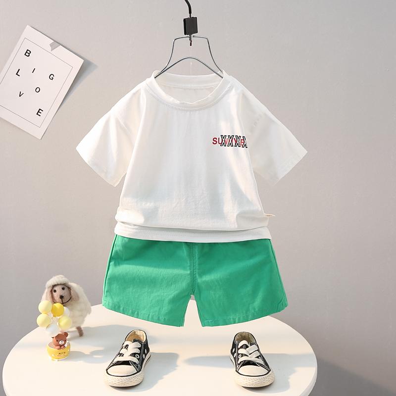 Grow Boy Robot Pattern T-shirt & Front Pocket Shorts - PrettyKid