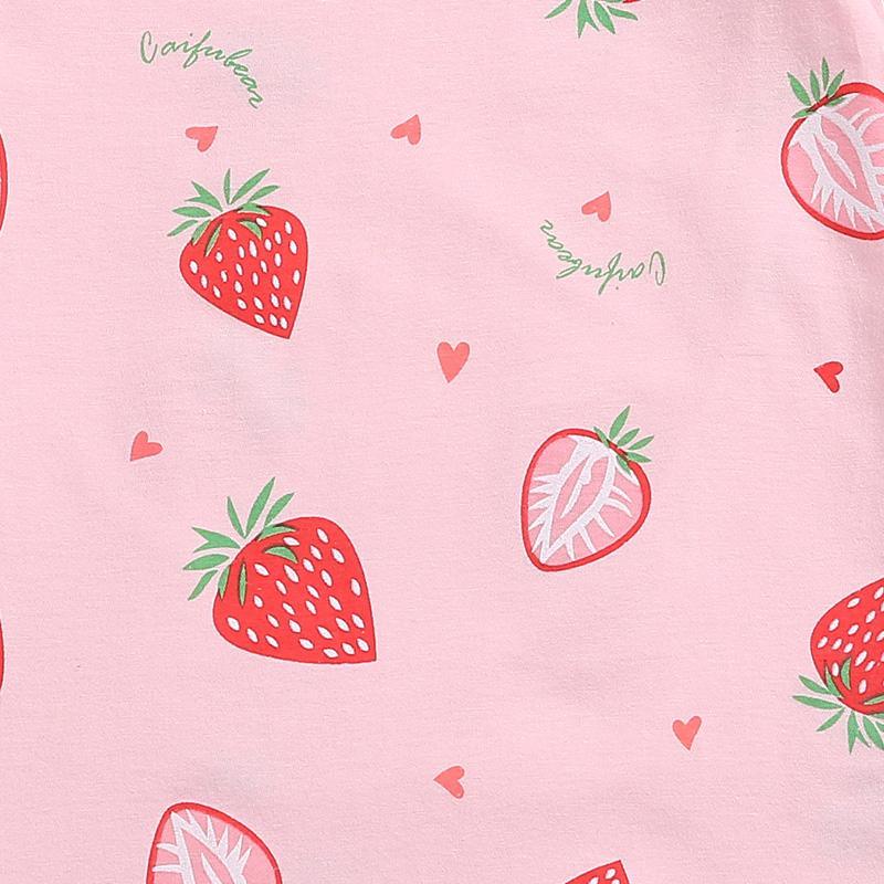 Strawberry Pattern Pajamas Dress for Girl - PrettyKid