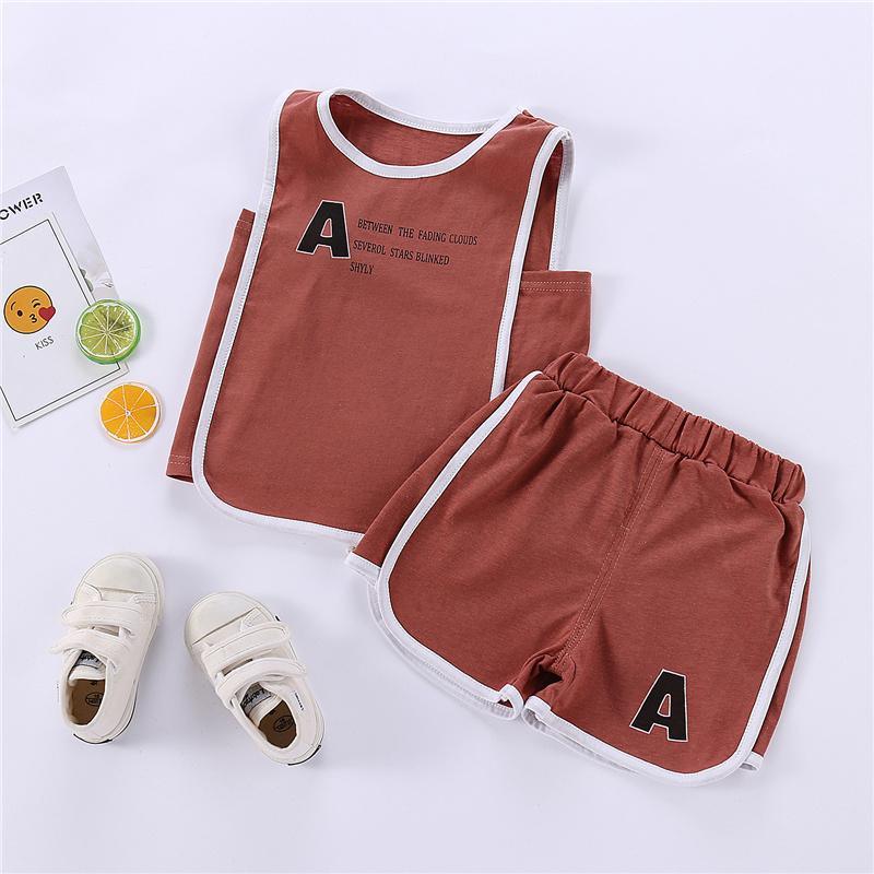 Toddler Boy Letter Graphic Sport Vest & Shorts Children's Clothing - PrettyKid