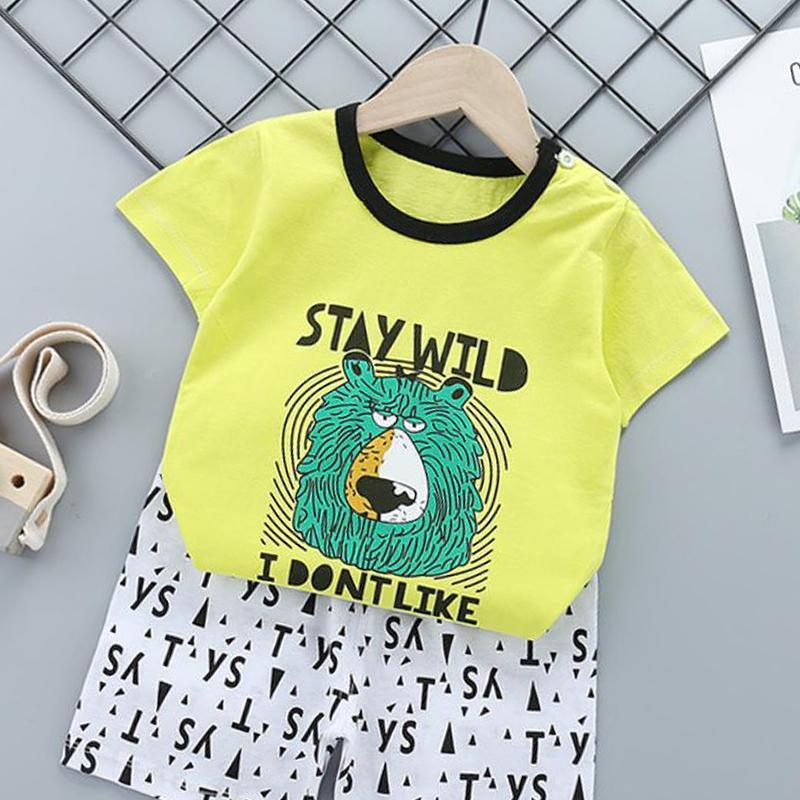 2pcs Cute Prints T-shirt and Pants - PrettyKid