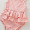 Baby Girl Solid Pattern Summer Bodysuit - PrettyKid