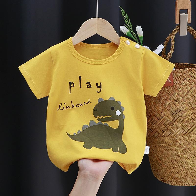 Grow Boy Dinosaur Pattern T-shirt - PrettyKid