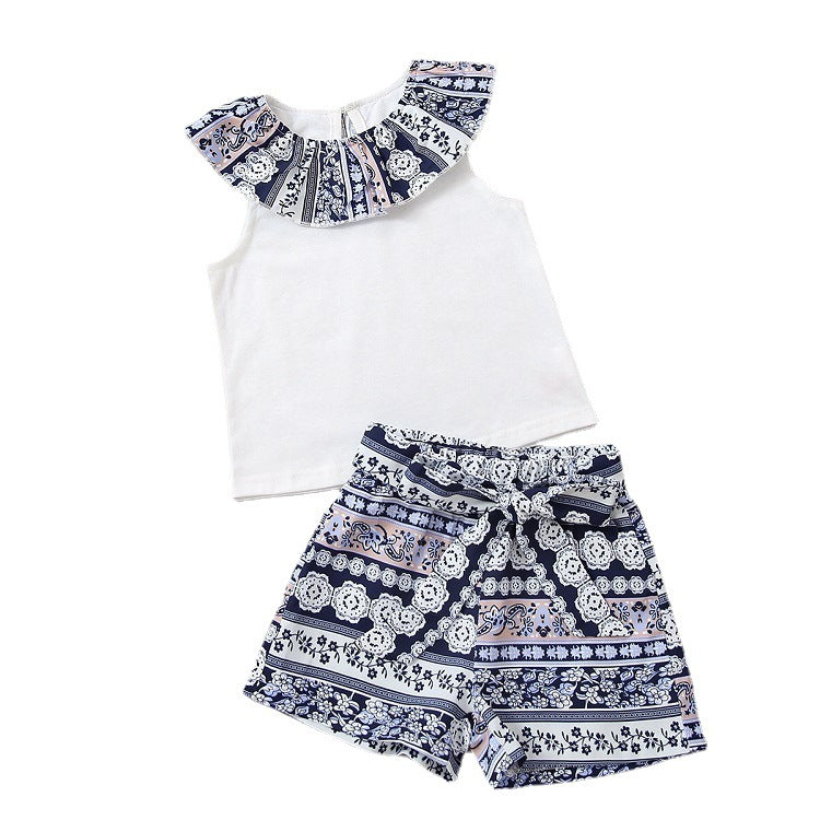 18M-6Y Toddler Girls Sets Sleeveless Top & Shorts Wholesale Girls Fashion Clothes
