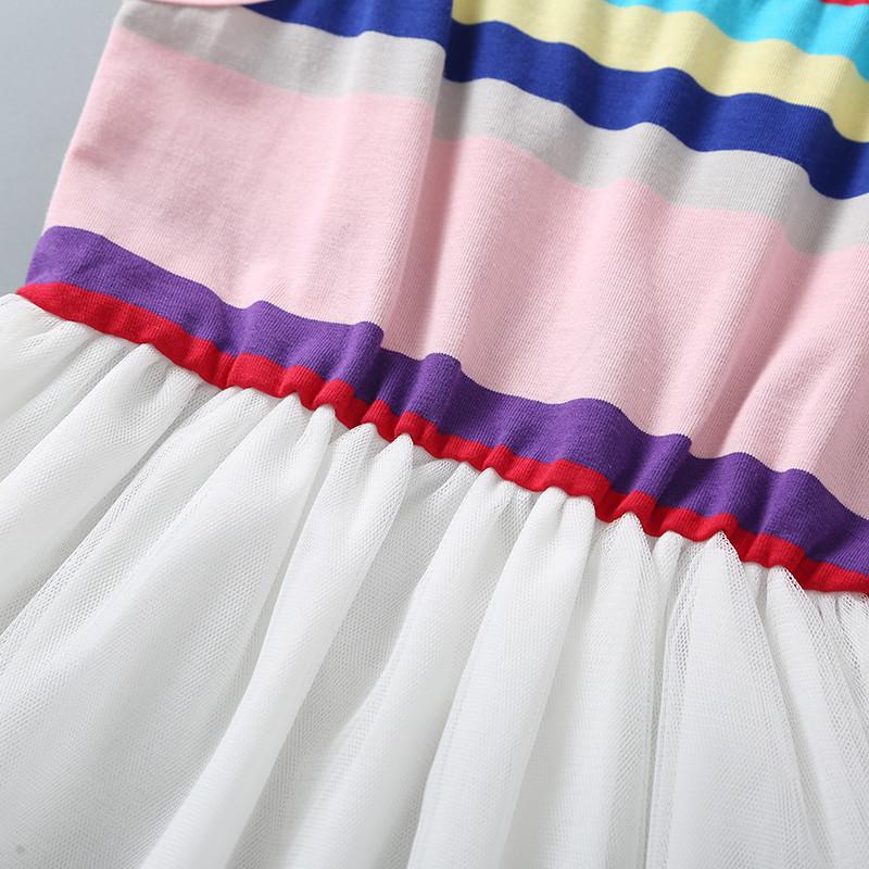 Color Match Stripe Dress for Toddler Girl Wholesale children's clothing - PrettyKid