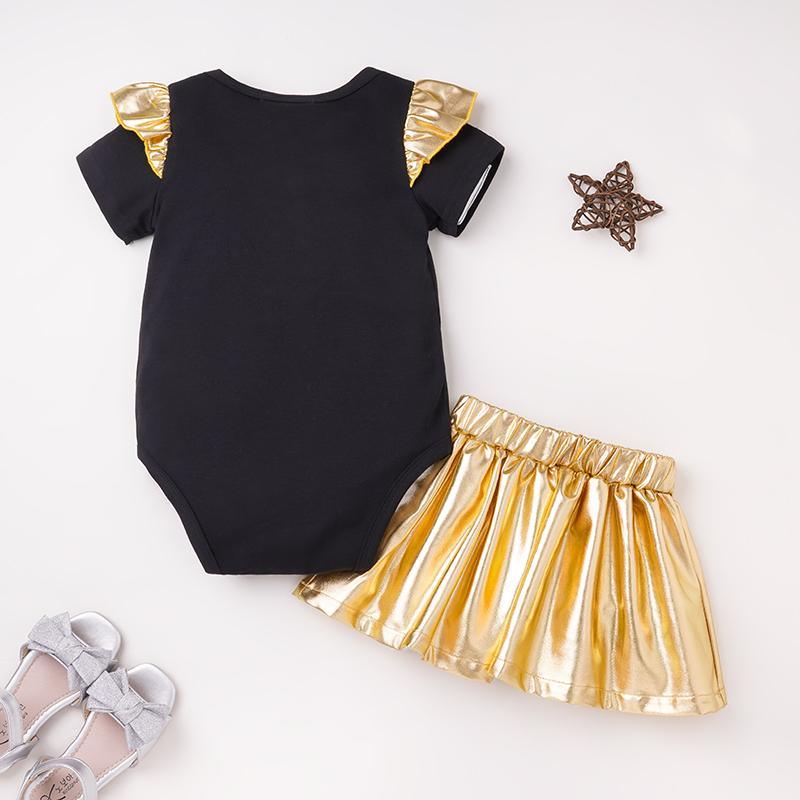 Baby Girl Cute Bodysuit & Skirt - PrettyKid