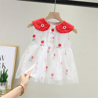 Floral Printed Mesh Dress for Baby Girl - PrettyKid