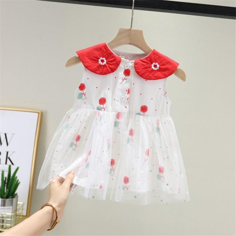 Floral Printed Mesh Dress for Baby Girl - PrettyKid