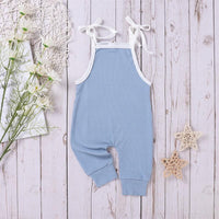 Baby Unisex Solid Pattern Summer Jumpsuit - PrettyKid