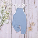 Baby Unisex Solid Pattern Summer Jumpsuit - PrettyKid