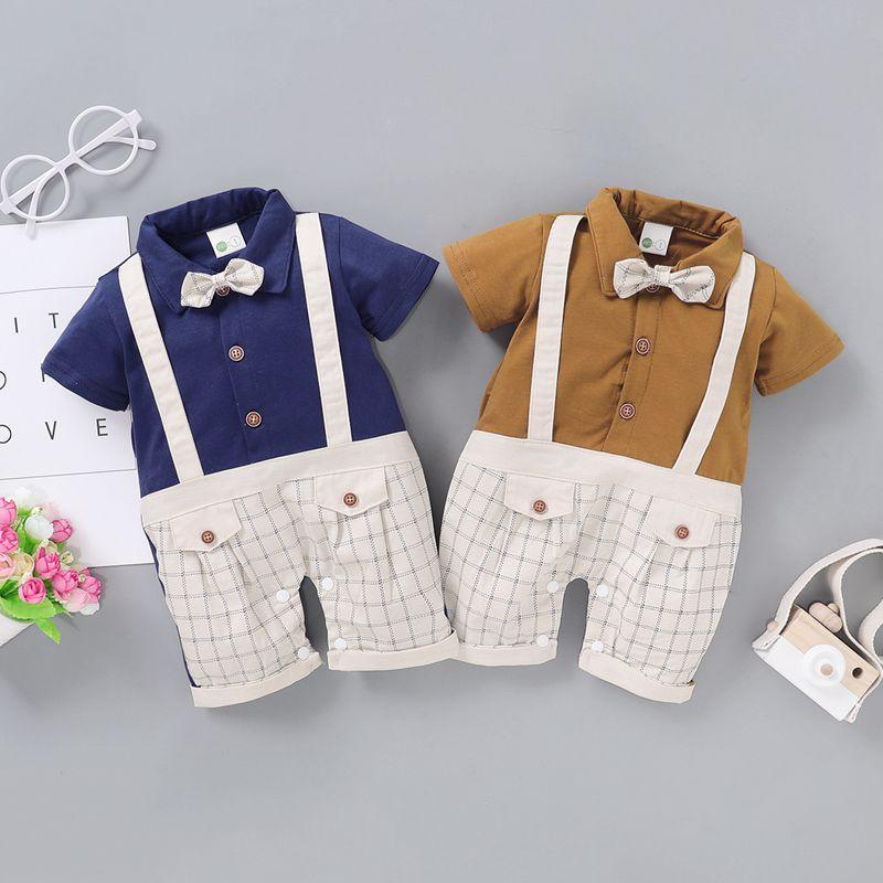 Gentleman Bow Decor Jumpsuit for Baby Boy Wholesale children's clothing - PrettyKid