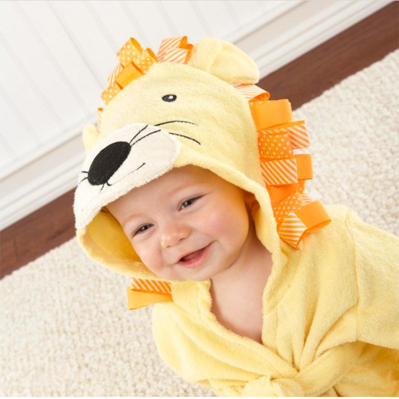 Cute Lion Shape Baby Bathrob - PrettyKid