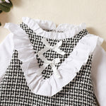 Wholesale Baby Daily Sweet Elegant Cute Ruffled Collar Long Sleeve Dress in Bulk - PrettyKid