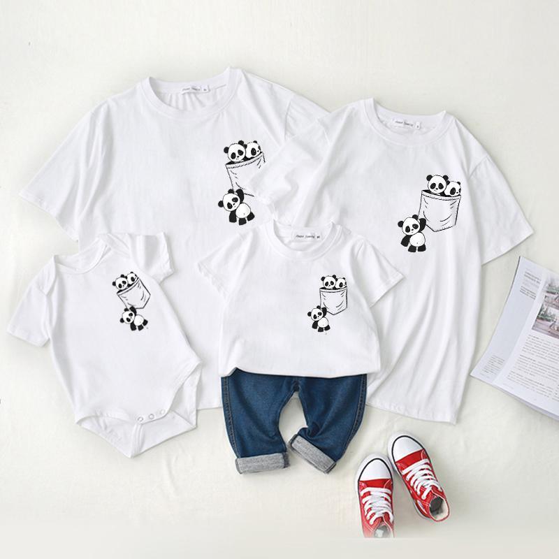 Family wear baby crawl wear short - sleeved t - shirt summer wear Wholesale children's clothing - PrettyKid