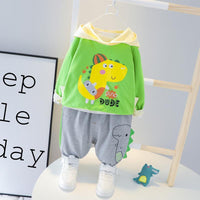 2-piece Dinosaur Pattern Hoodie & Pants for Children - PrettyKid