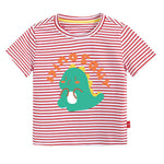 18M-11Y Big Kid Striped Dinosuar Print T-Shirts Wholesale Kids Boutique Clothing
