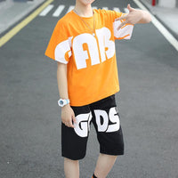 Boy Letter Print Sporty Suit - PrettyKid