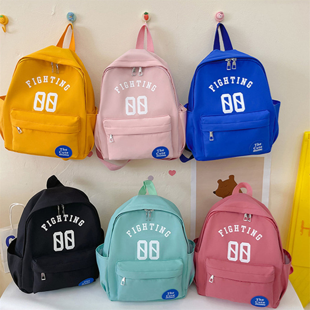 Wholesale Children's Solid Color Letter Backpack in Bulk - PrettyKid
