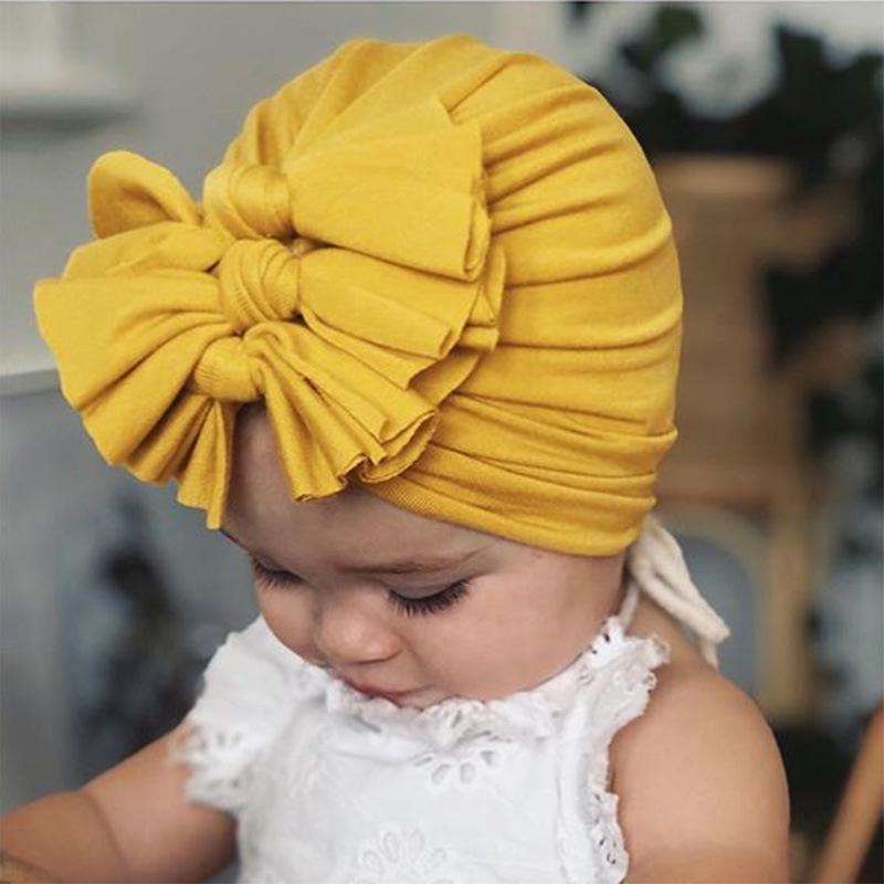 Cute Bownot Decoration Ruffled Head Cap - PrettyKid