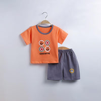 Toddler Boy Smiley Face Letter Print Pajama Top & Shorts - PrettyKid