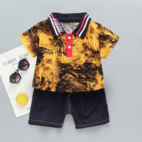 2-piece Gradient Polo Shirt & Shorts for Children Boy - PrettyKid