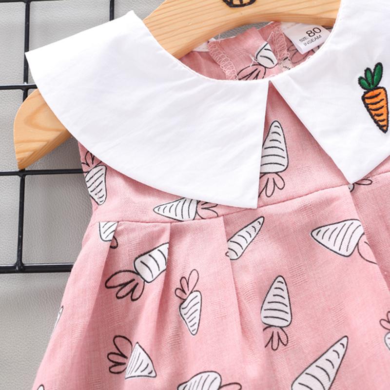 Toddler Girl Carrot Pattern Doll Collar Top & Shorts Wholesale Children's Clothing - PrettyKid