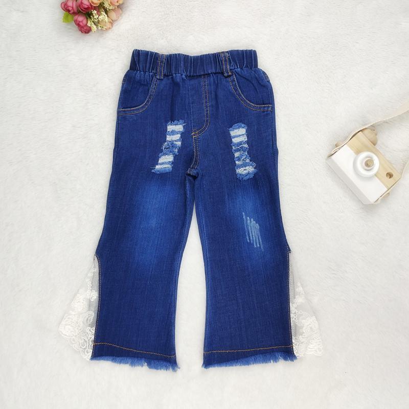 Grow Girl Lace Stitching Loose Jeans - PrettyKid