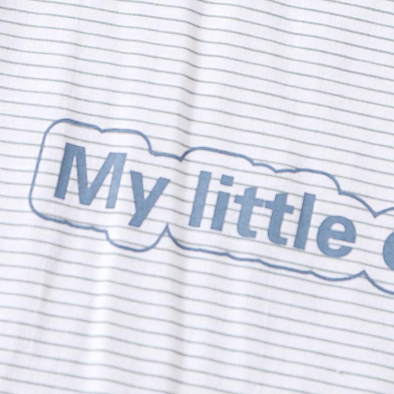 Girl Letter Print Striped T-shirt & Shorts - PrettyKid