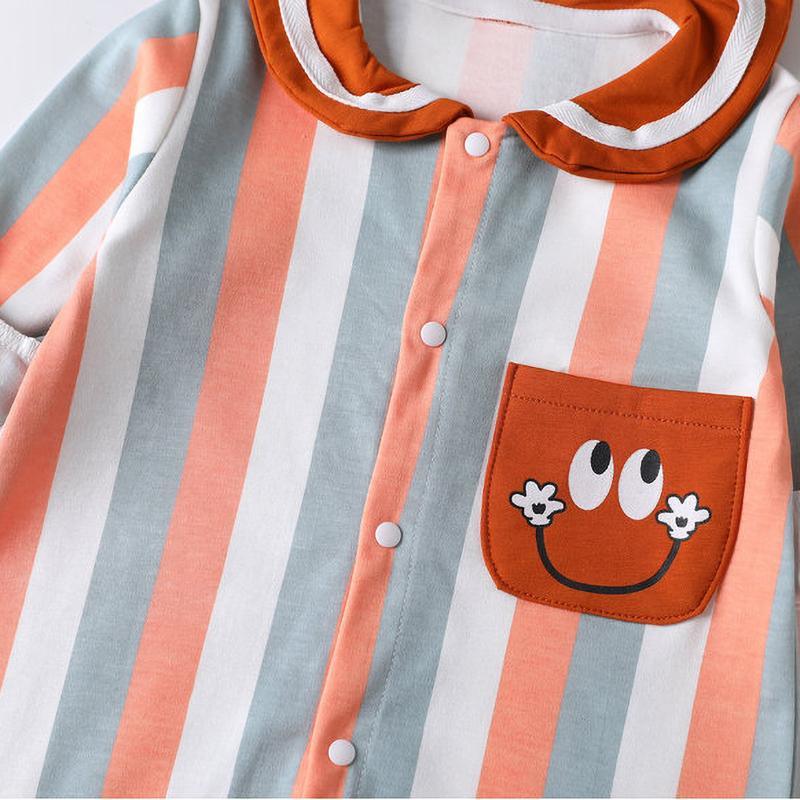 Baby Striped Puppy Sailor Collar Jumpsuit Children's Clothing - PrettyKid