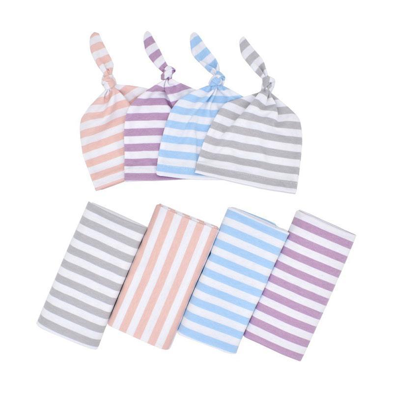 2-piece Stripe Cotton Sleep Bag and Hat Sets for Baby - PrettyKid