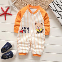 Cute Stripes Letter Bear Splice Jumpsuit Wholesale children's clothing - PrettyKid