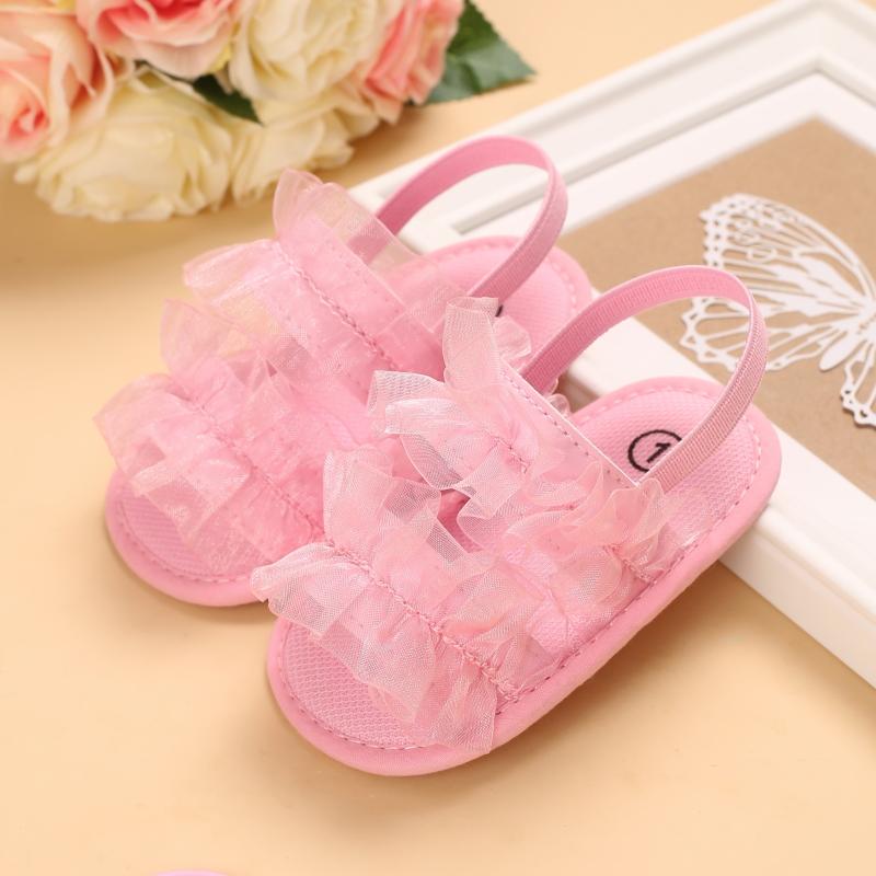 Baby Girl Lace Trim Shoes Children's Clothing - PrettyKid