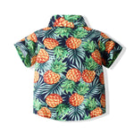 18months-6years Toddler Boy Sets Children's Clothing Wholesale Pineapple Short Sleeve Shirt & Shorts Set With Belt - PrettyKid
