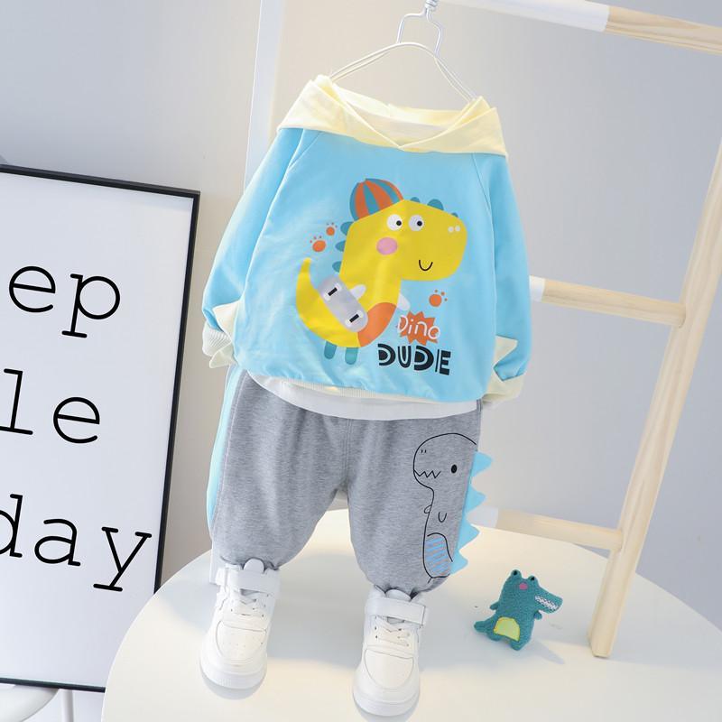 2-piece Dinosaur Pattern Hoodie & Pants for Children - PrettyKid