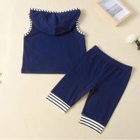 2-piece Stripes Pattern T-shirt & Shorts for Children Boy - PrettyKid