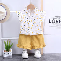 Grow Girl Dot Print Shirt & Solid Color Shorts - PrettyKid