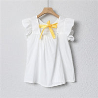 Grow Girl Ruffle Sleeve Back Tie T-shirt - PrettyKid