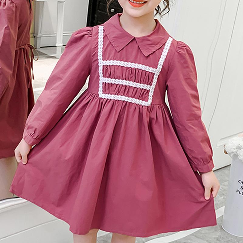 buy kids clothes wholesale Kid Girl Pure Color Lace Dress - PrettyKid