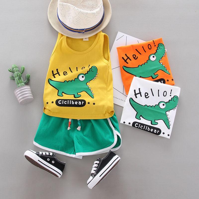 2-piece Dinosaur Pattern Vest & Shorts for Children Boy - PrettyKid