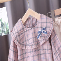 2-piece Plaid Shirts & Pants for Toddler Girl - PrettyKid