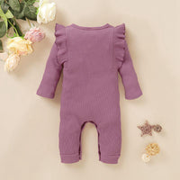 Solid Ruffle Jumpsuit for Baby Girl Wholesale children's clothing - PrettyKid