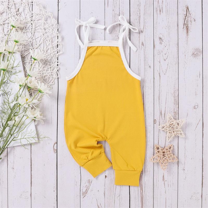 Baby Unisex Solid Pattern Summer Jumpsuit - PrettyKid