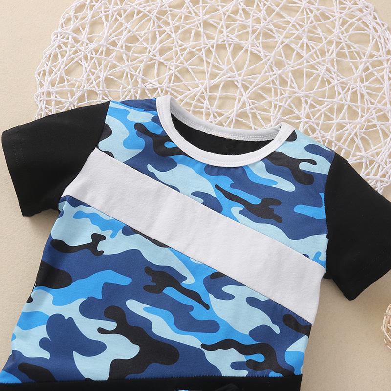 Baby Boy Camouflage Pattern Suit T-Shirt & shorts - PrettyKid