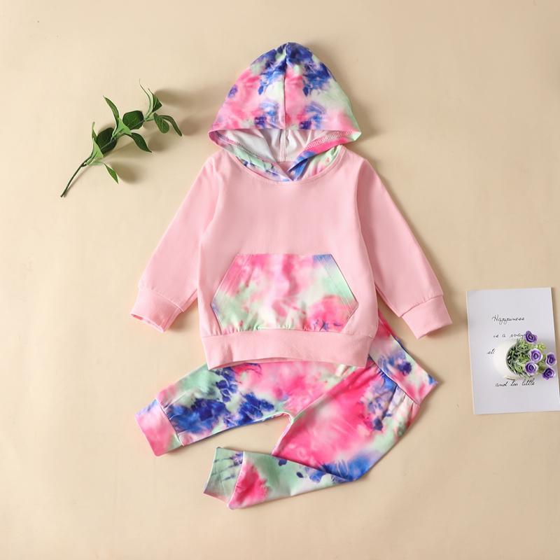 2-piece Tie Dye Hoodie & Pants for Baby Girl - PrettyKid