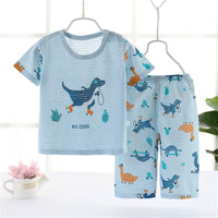 Toddler Boy Dinosaur Pattern Pajamas Sets - PrettyKid