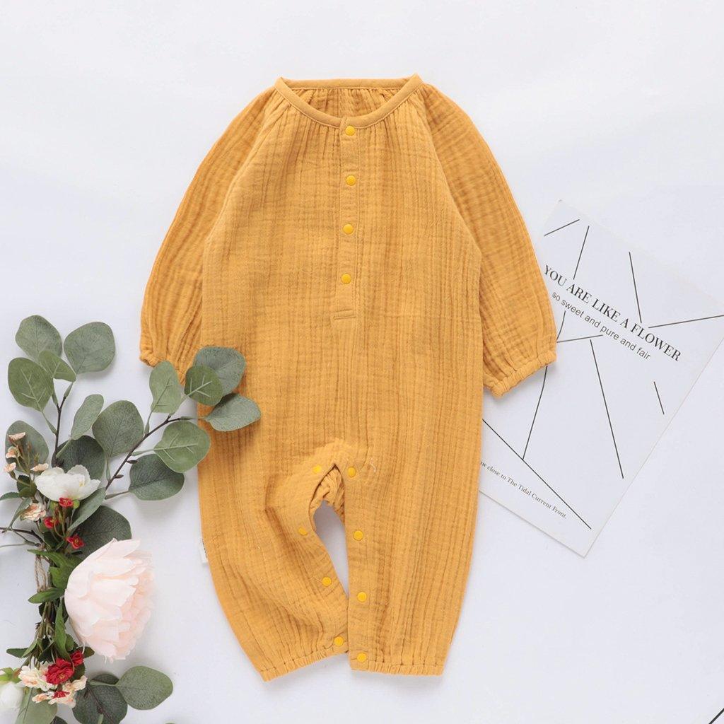 Long-Sleeve Solid Jumpsuit Children's clothing wholesale - PrettyKid